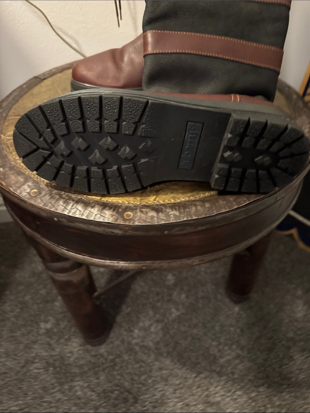 Dubarry of Ireland Brown and Black Leather Tall Waterproof Boots - Picture 5 of 7